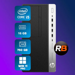HP EliteDesk 800 G3 Desktop Intel Core i5 2.7 GHz, 16 GB, 750 GB SSD, Win 11 Pro