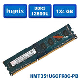 Hynix 4GB PC3-12800U DDR3-1600 Desktop Memory RAM HMT351U6CFR8C-PB Non ECC