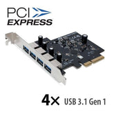4-Port USB 3.2 (5Gb/s) PCIe Expansion Card for Mac Pro & PC