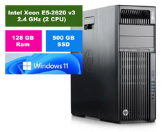 HP Z640 Workstation Xeon E5-2620 v3 2.4 (2 CPU) 128 GB Ram, SSD 500 GB, Win 11
