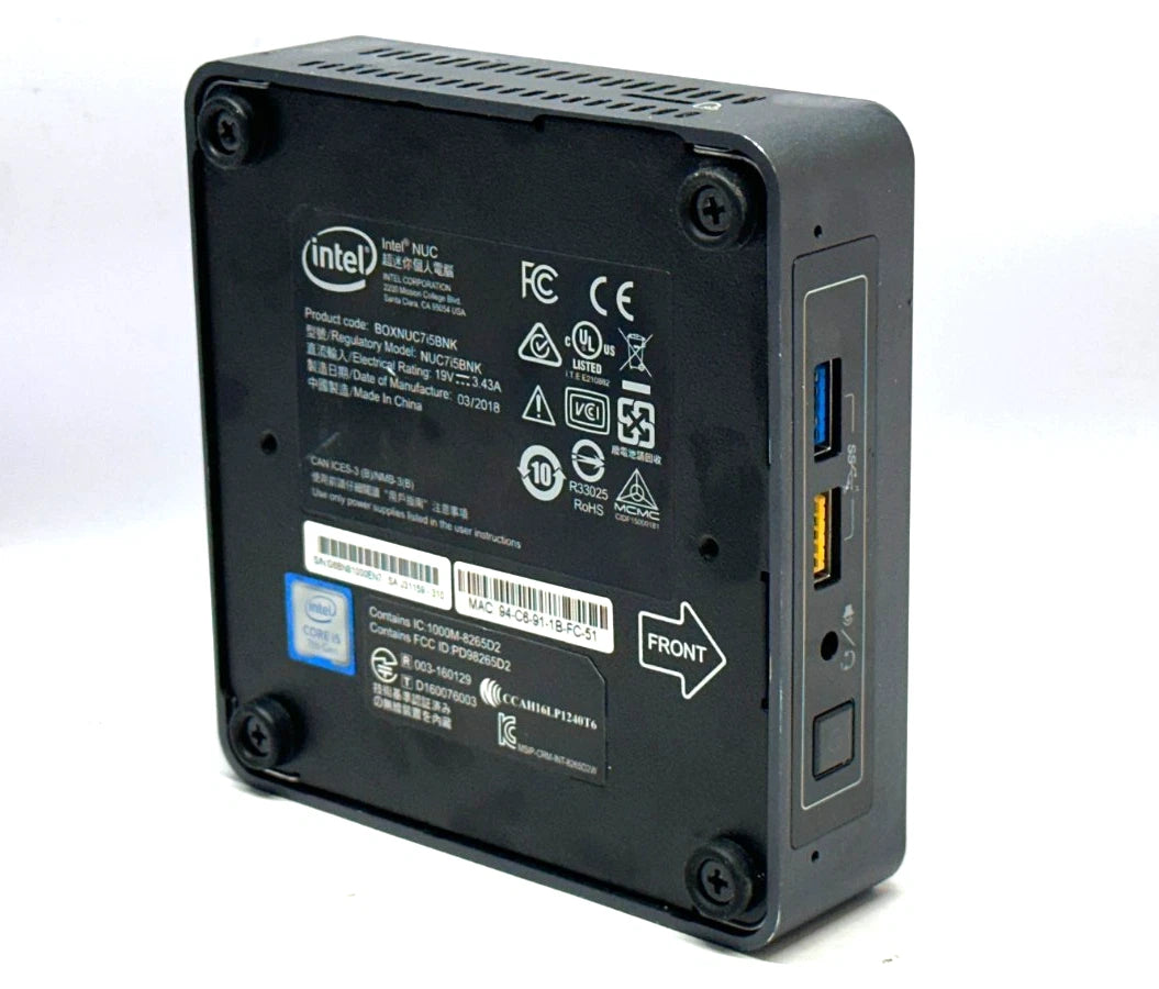 Intel NUC7i5BNK NUC Mini PC i5-7260U 2.2Ghz 8GB RAM, 500 GB NVMe, Win 11