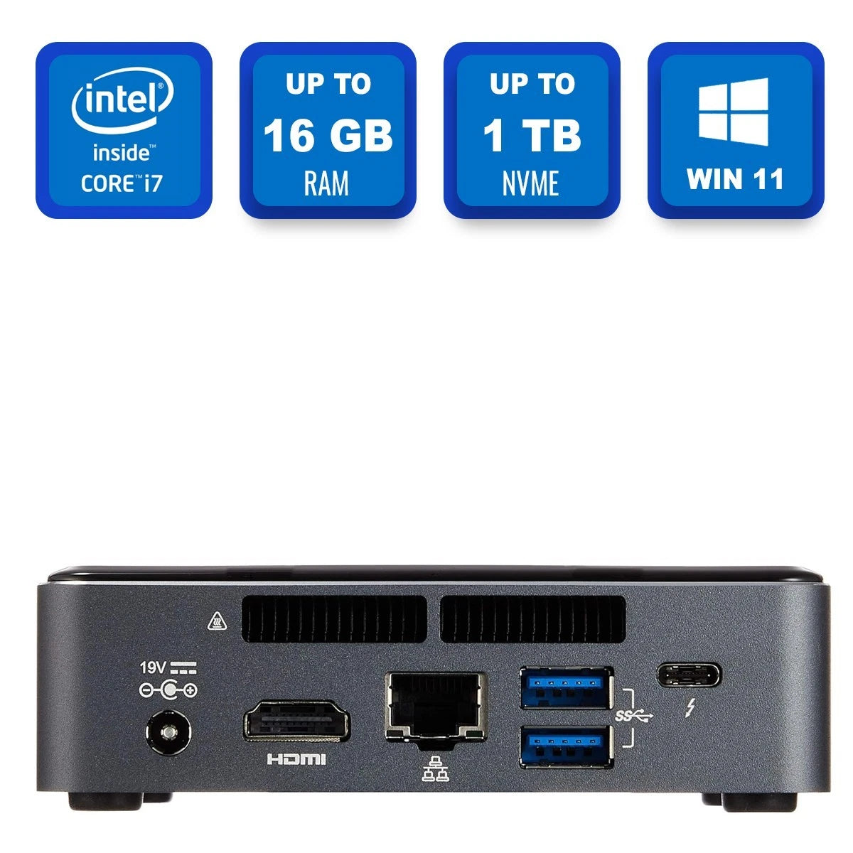 Intel NUC NUC7i5BNB i5-7260U 2.20GHz 16 GB 256 NVMe SSD, Win 11 Pro