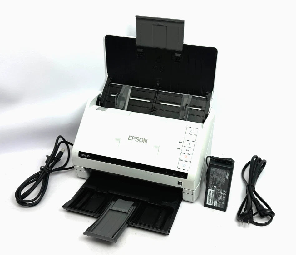 EPSON DS-530 J381A Color Duplex Document Scanner Sheet-fed ADF USB + Power