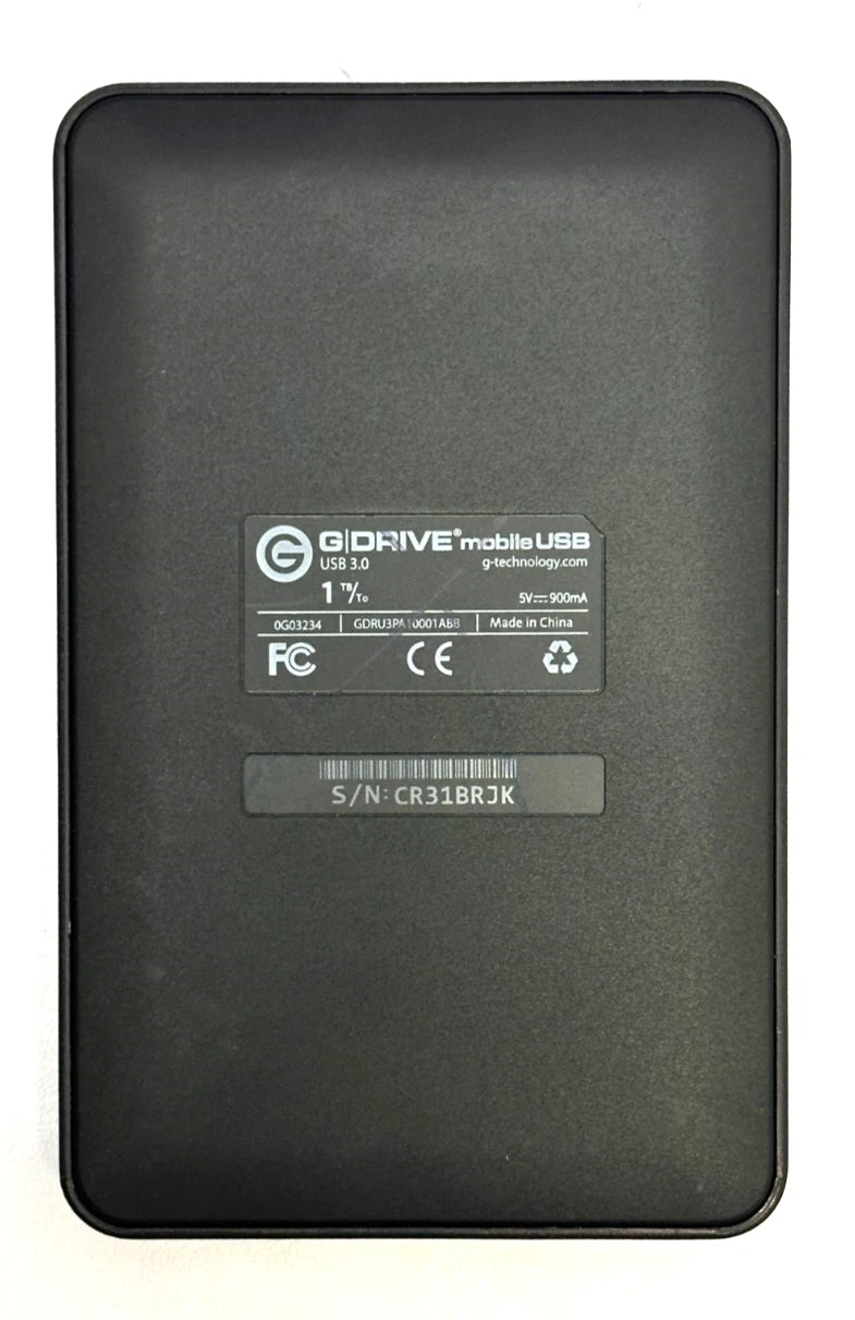 G-Drive Mobile 1 TB Portable External Hard Drive USB 3 #0G03234