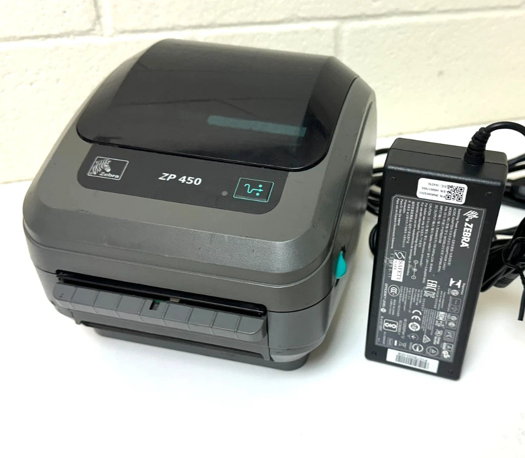 Zebra ZP450 Thermal Label Printer with USB & Serial Port + Power & Cables