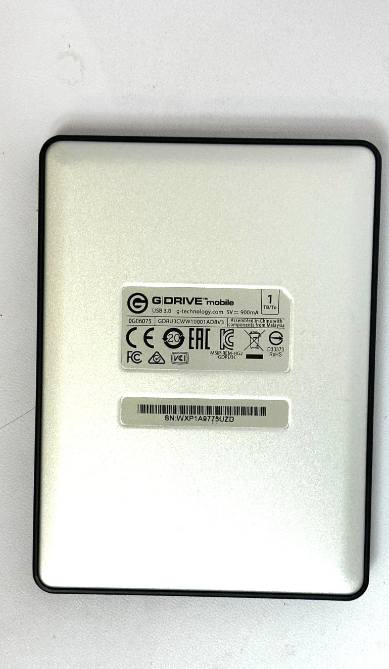G-Technology G-DRIVE Mobile USB 3.0 1TB External Hard Drive 0G06075