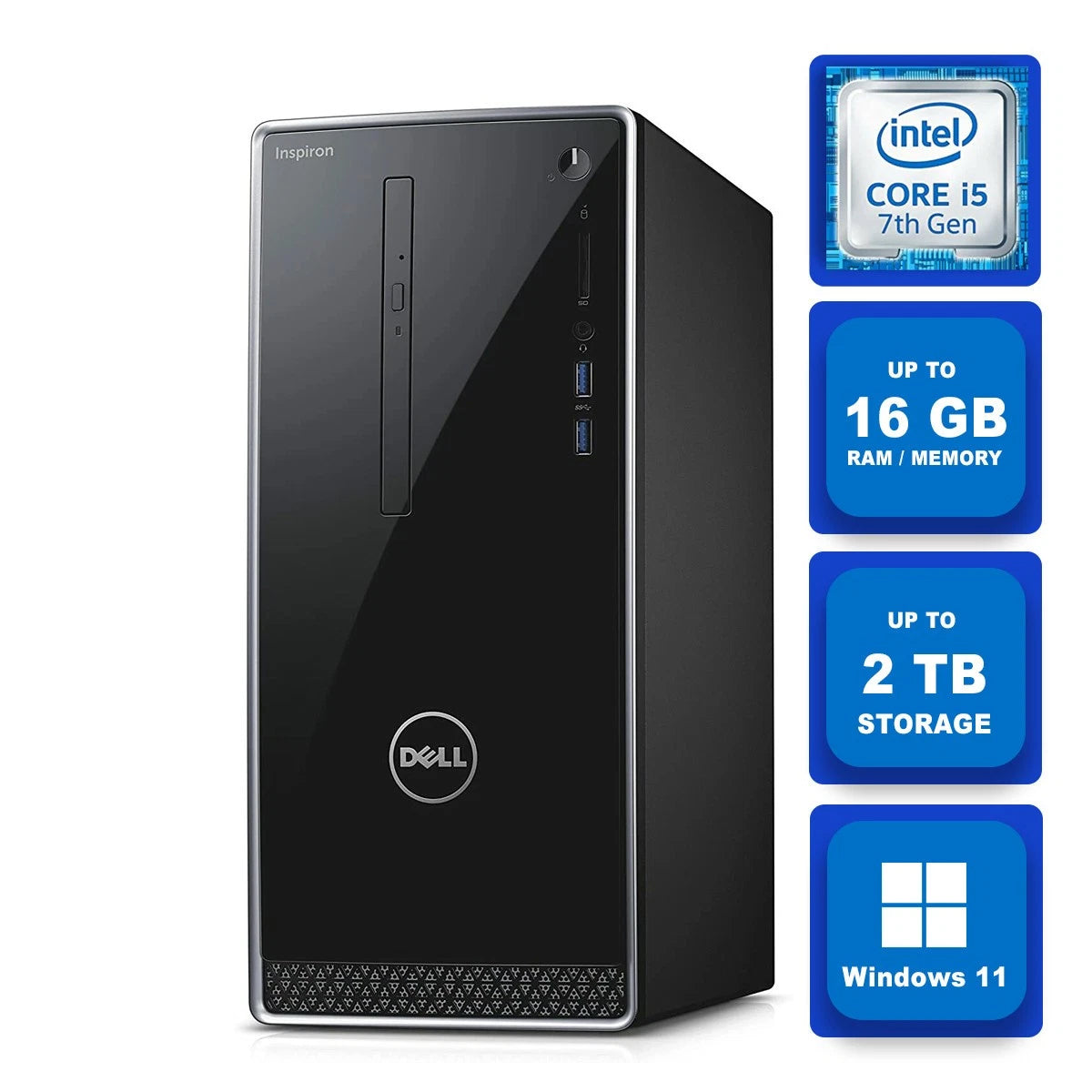 Dell Inspiron 3668 MT Desktop Intel Core i5 -7700 up to 16 GB Ram and 4 TB SSD