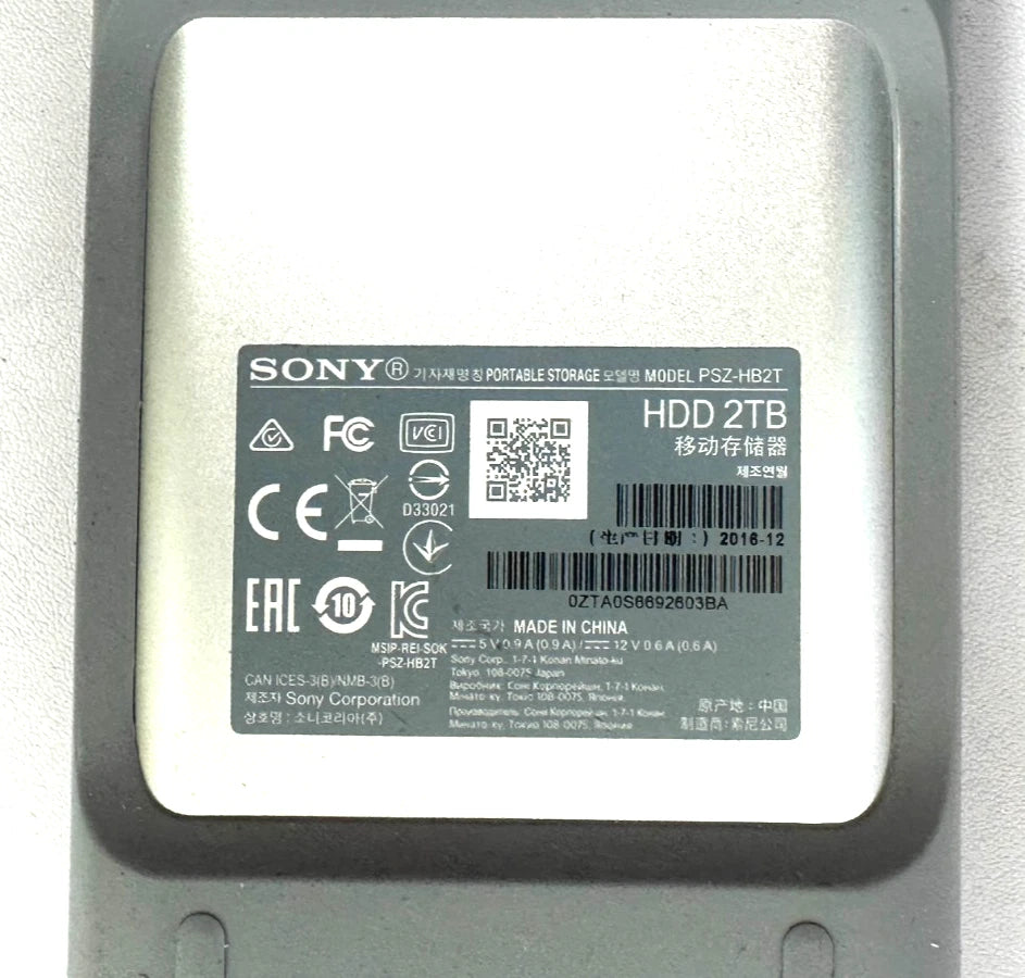 Sony PSZ-HB2T 2 TB External Hard Drive with USB 3 & Thunderbolt