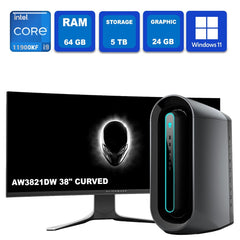 Alienware Aurora R12 Gaming Desktop i9-11th, 64 GB, 5TB- RTX 3090 + 38" Monitor