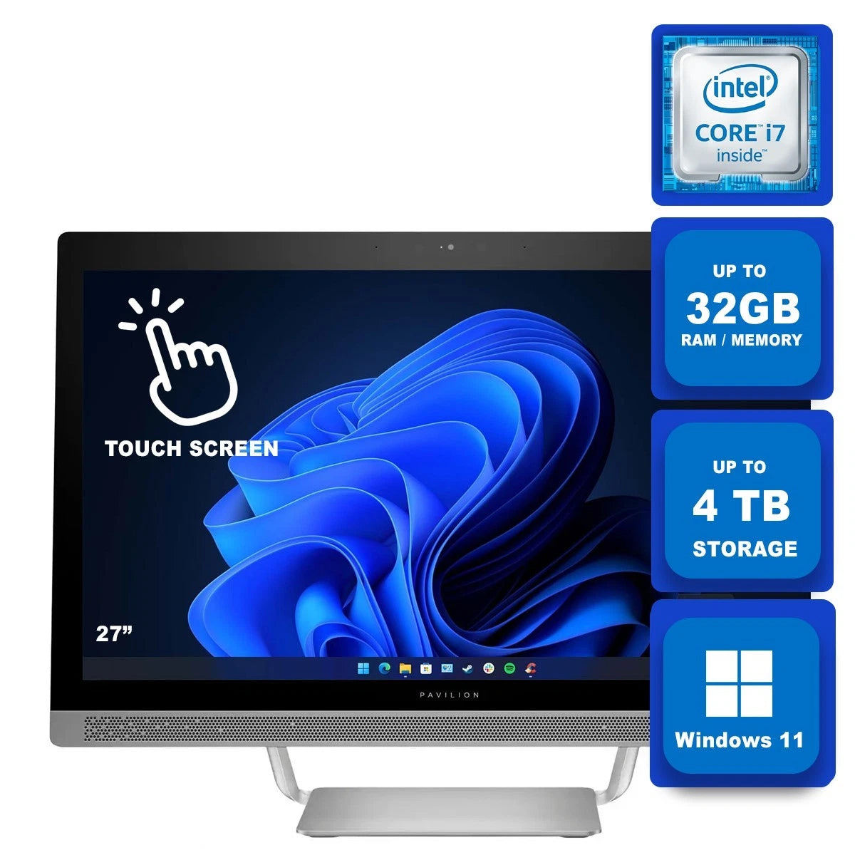 HP Pavilion 27" All-in-One Touch PC Core i7 Up to 32GB 4TB