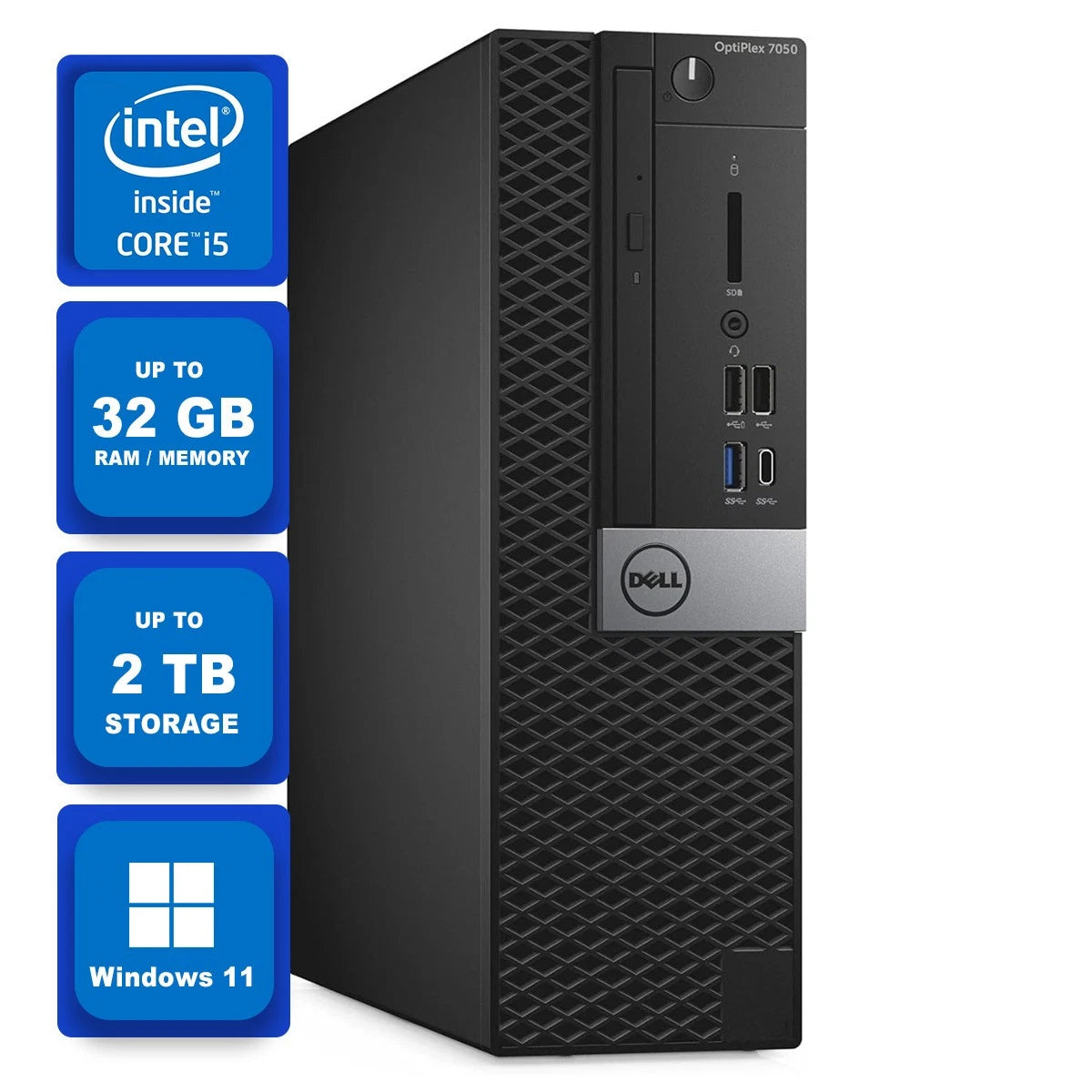 Dell OptiPlex 7050 SFF Core i5-7600 3.5 GHz up to 64GB RAM and 2TB SSD