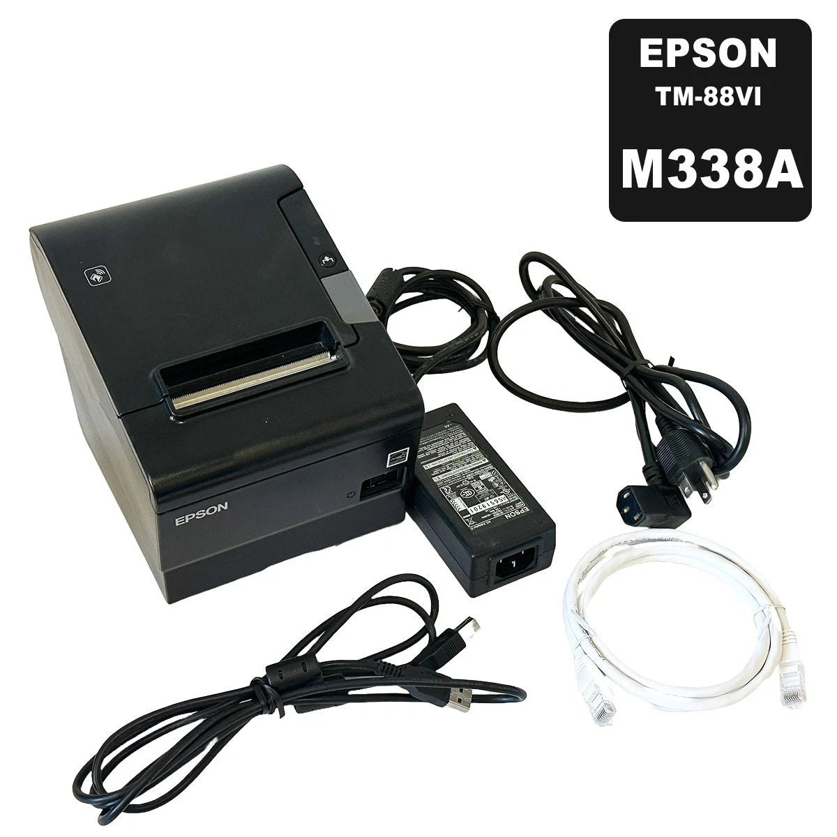 Epson TM-T88VI M338A POS Thermal Receipt Printer with USB, Serial & Ethernet Ports
