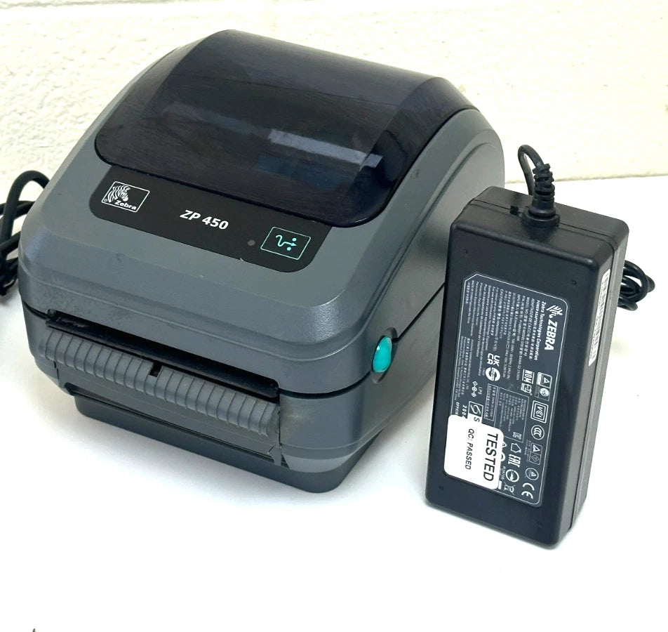 Zebra ZP450 Thermal Label Printer w USB Paralell/Serial + Power Supply & USB