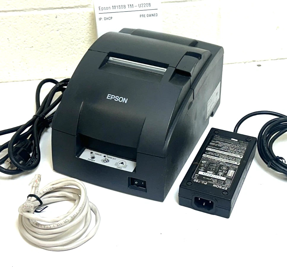 Epson TM-U220B M188B POS Kitchen Receipt Printer Network + USB Complete Bundle Epson TM-U220B M188B POS Kitchen Receipt Printer Network + USB Complete Bundle