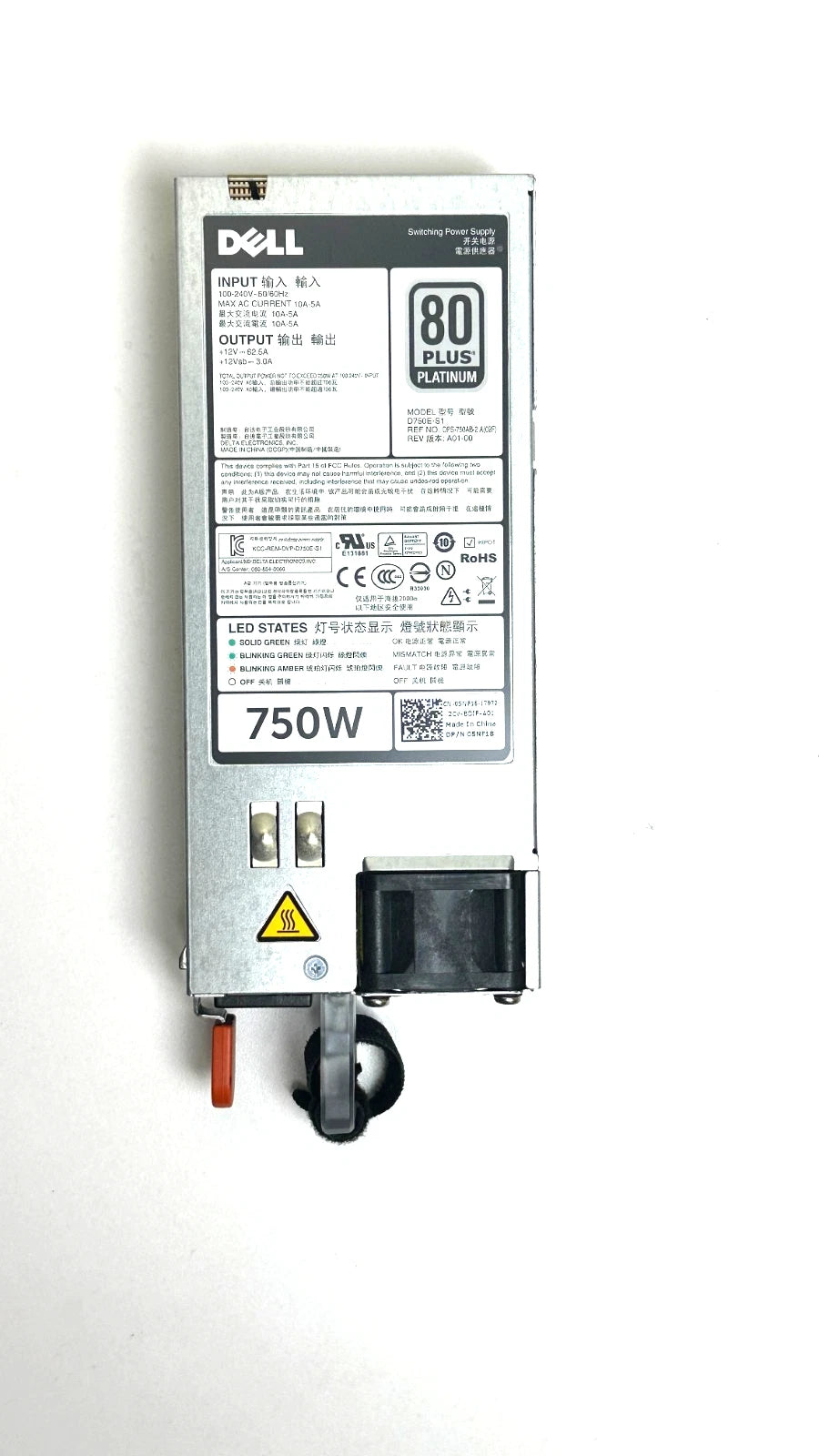 Dell 05NF18 750W 80 Plus Platinum For Dell PowerEdge R520 R620 R720 R720XD R820
