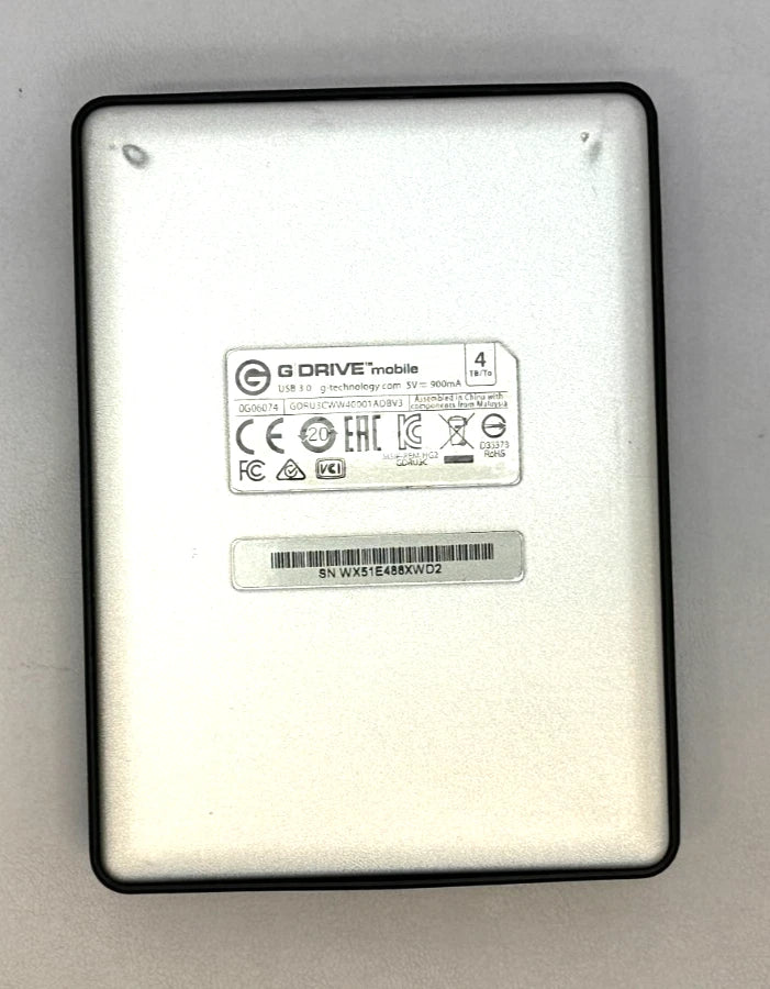 G-Drive Mobile External Hard Drive #0G06074 Silver 4 TB