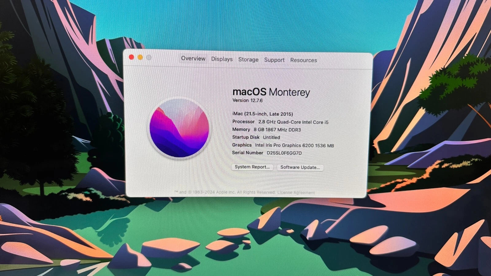 Apple iMac 21.5 Inch Quad Core i5 2.8 GHz (16.2) 8 GB Ram, 1.2 TB, Monterey