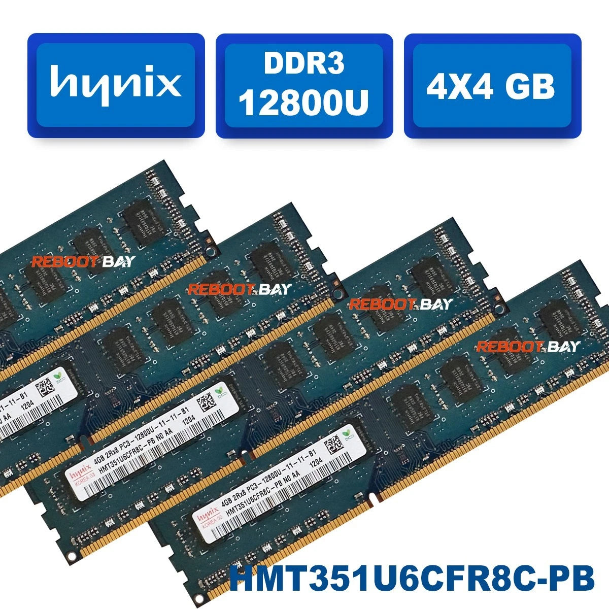 Hynix 4GB PC3-12800U DDR3-1600 Desktop Memory RAM HMT351U6CFR8C-PB Non ECC