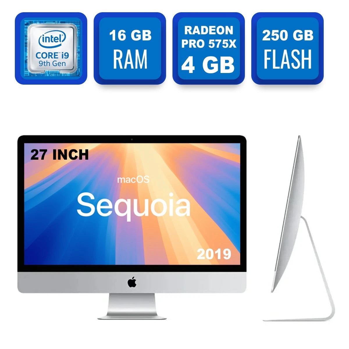 Apple iMac A2115 (2019) 27 Inch Intel Core i9-9900K 3.6 GHz, 16 GB Sequoia