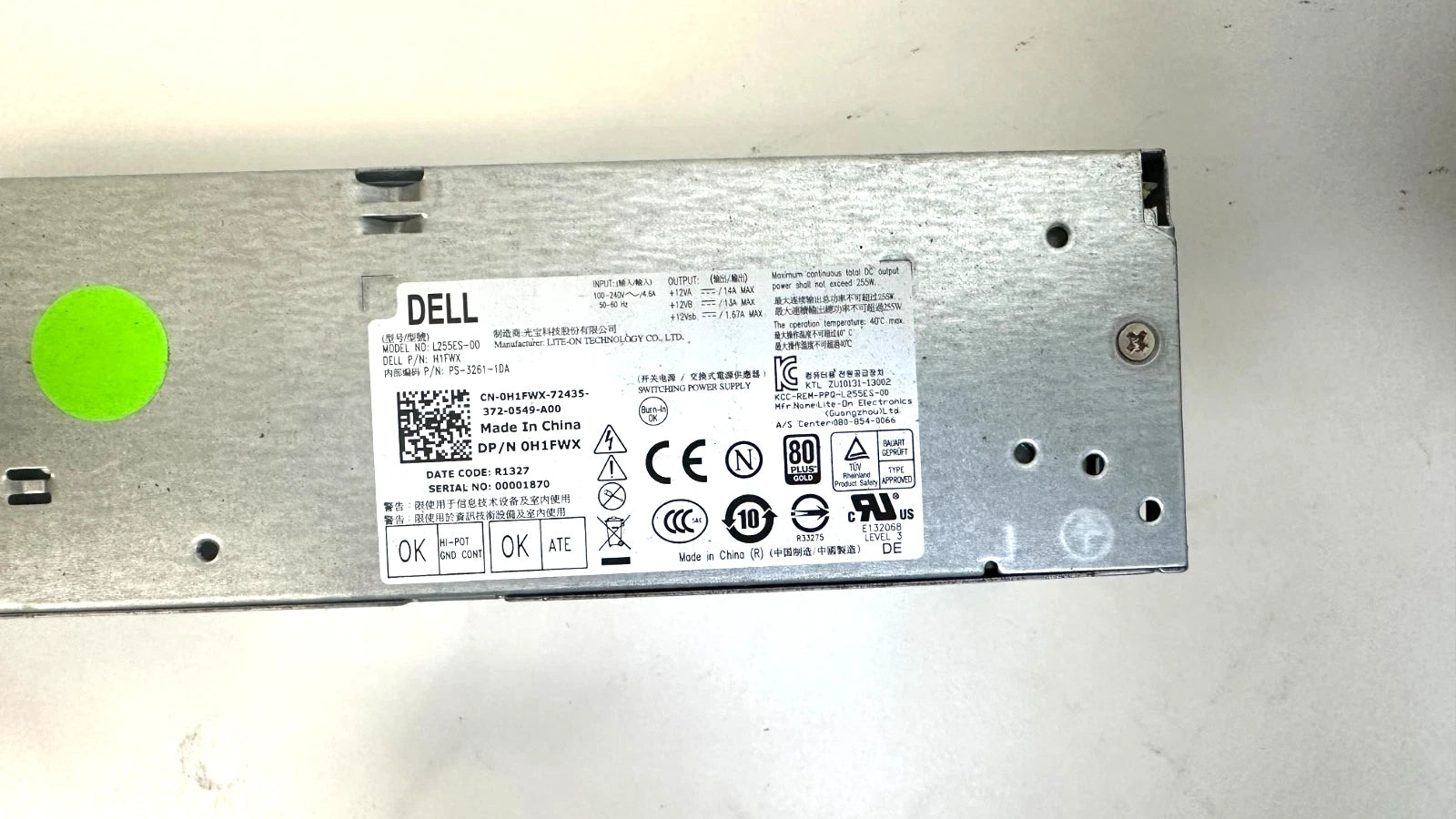 Dell OptiPlex L255ES Power Supply 0H1FWX / 255W