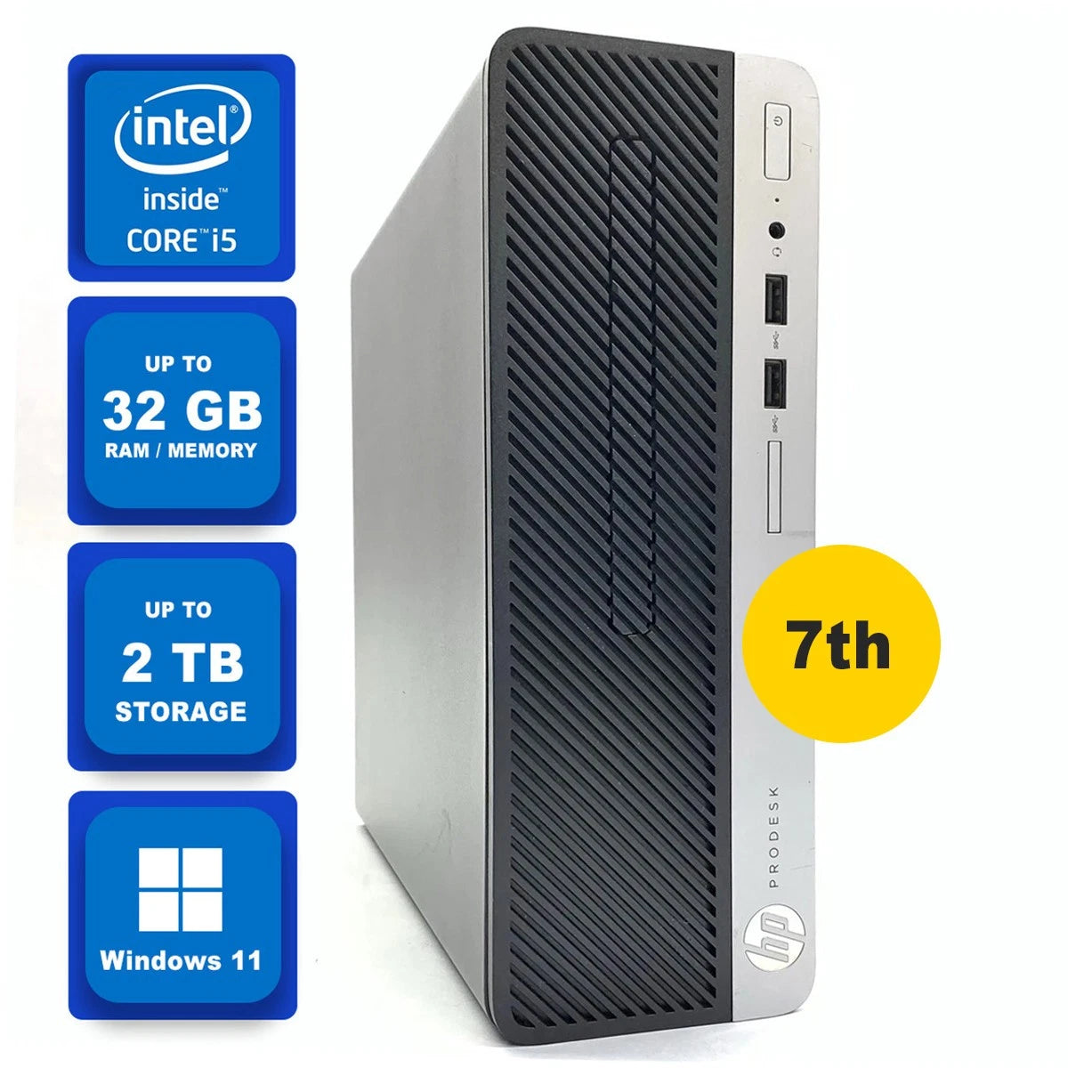 HP ProDesk 400 G4 SFF Core i5-7th Gen 3.4, up to 32 GB Ram and 2 TB Storage