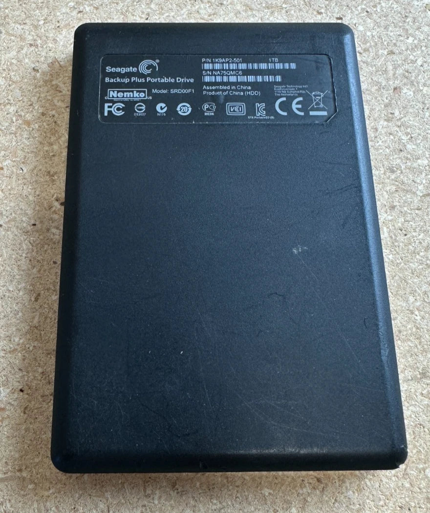 Seagate Backup Plus Portable External Hard Drive SRD00F1 / 1 TB Storage