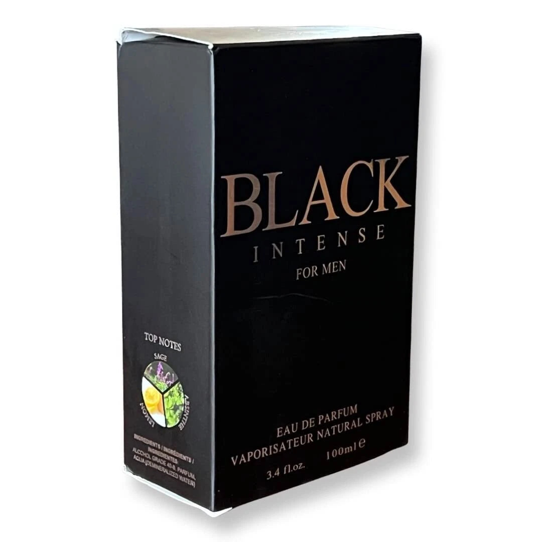 BLACK INTENSE for Men Eau de Parfum for Men - 3.4 Fl Oz - Perfect blend of Sa...