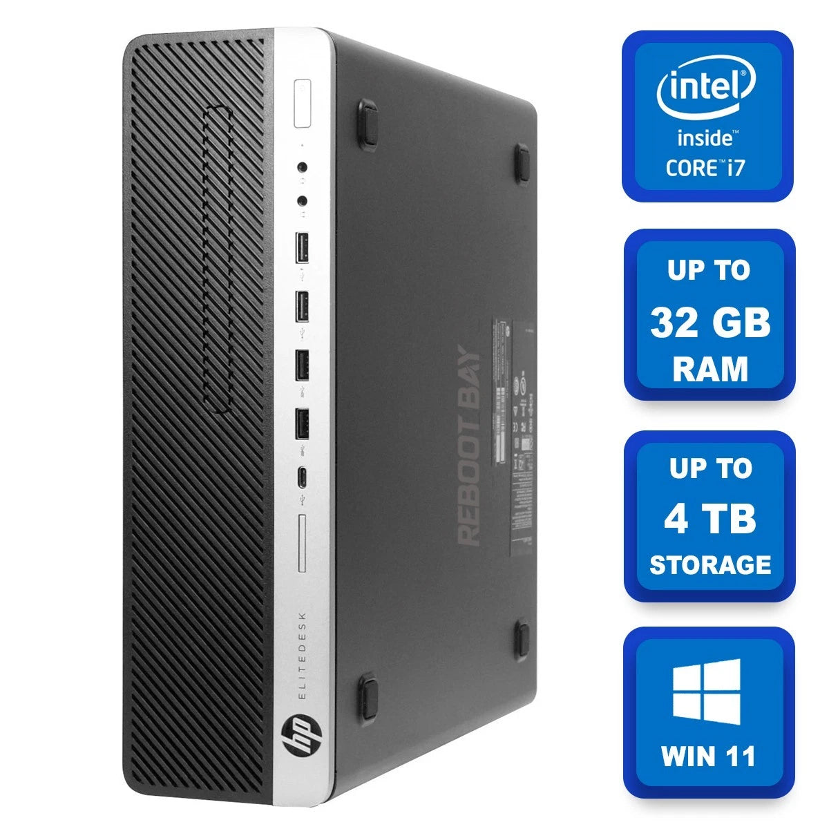 HP EliteDesk 800 G3 Desktop SFF Intel Core i7-6th, Up to 32 GB ram, 4 TB Storage