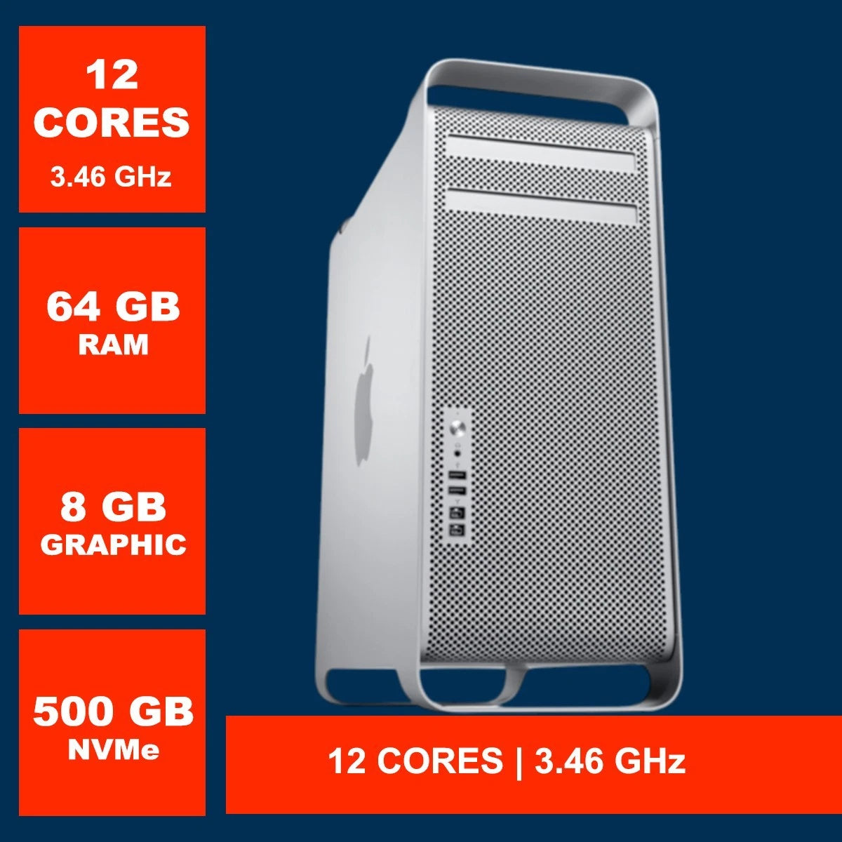 Mac Pro 12 Core (2x3.46 GHz / 6 Core) 64 GB Ram, 8 GB Graphic, NVMe 500